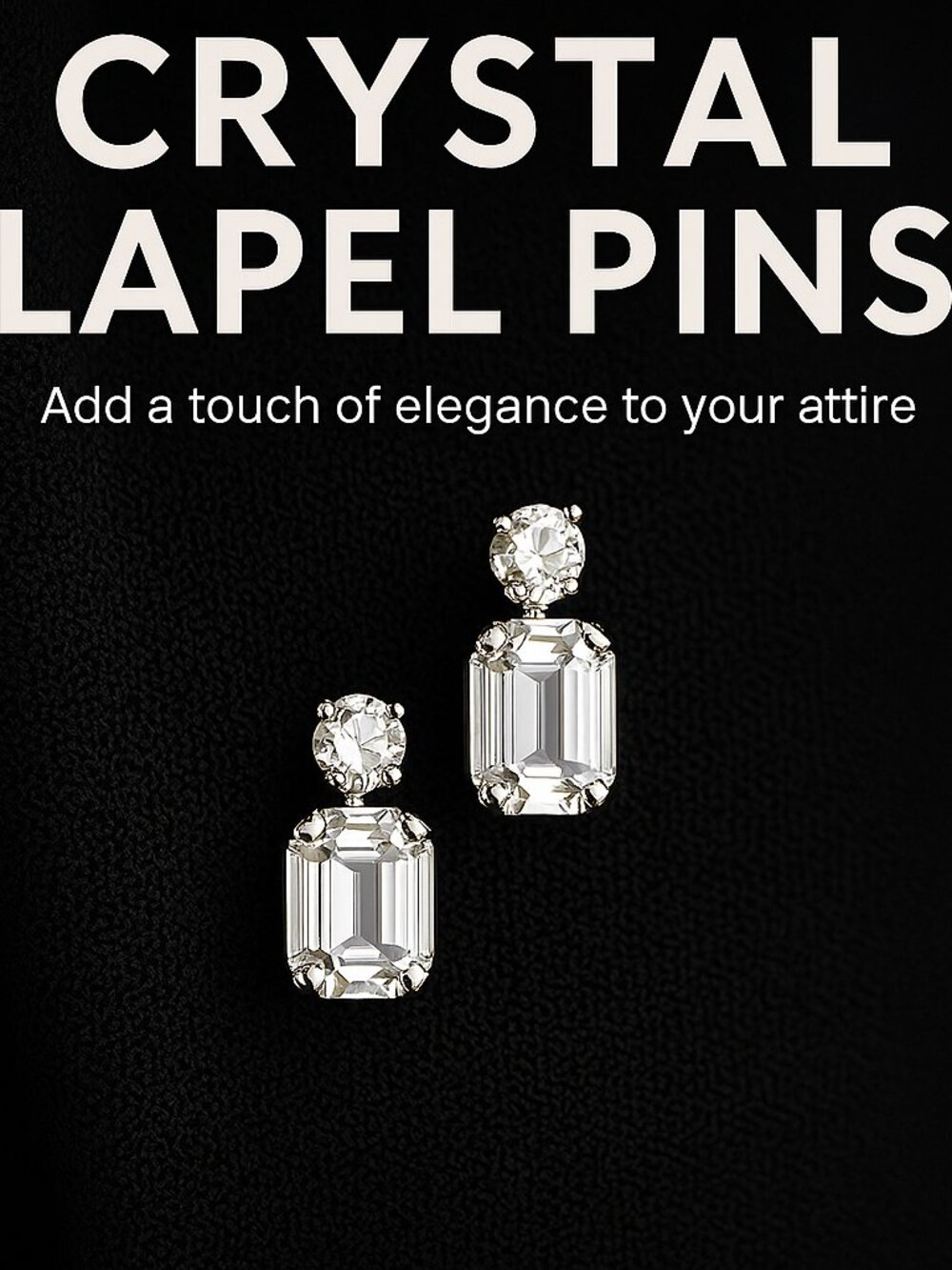 Set of 2 Vintage Crystal Duo Lapel Pins1/2" each GORGEOUS! RARE!